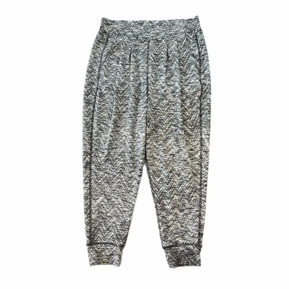 Free People Black White Harlow Harem Comfort Casual Athleisure Jogger Pants